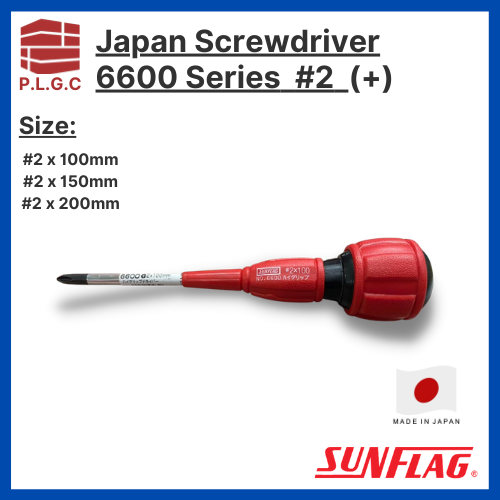 Sunflag 6600 Series 2 ( + ) Double Cushion Handle Screwdriver Made